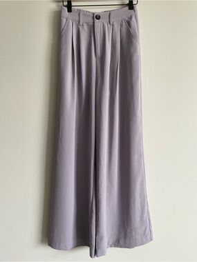 Listicle pleated wide leg trouser dusty lilac professional workwear S